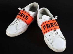 PHILIPPE MODEL PARIS フィリップモデル　スニーカー　TRLD MG01 　白 オレンジバンド　レオン掲載ブランド　サイズ37　23.5㎝