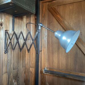 (520)即決!送料込み!フランス ビンテージ インダストリアル シザーランプ 工業系 工場 ヴィンテージ ガレージ アトリエ アンティーク