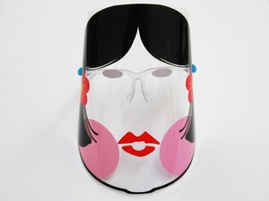 仮装 おかめ フェイスシールド マスク お面 メガネ型 日本製 飛沫防止 コスプレ 豆まき 節分 福笑い