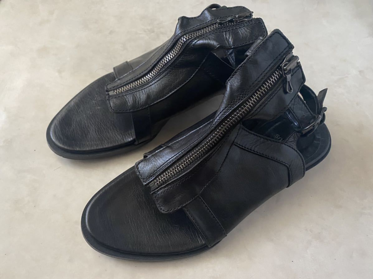 JULIUS カッティングレザーサンダル サイズ1 BLACK(黒)
