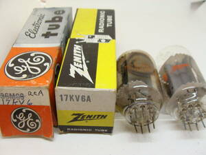 真空管 17KV6 17KV6A 2本セット RCA+ZENITH 箱入り 3ヶ月保証 #013