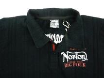Nortonノートン ストライプ ジャガード 半袖ポロシャツ 黒M新品_画像5