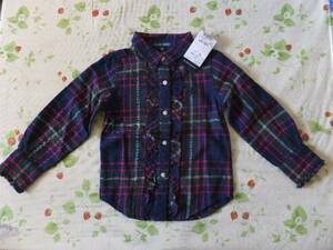  regular price 8300 jpy new goods tag attaching Ralph Lauren long sleeve shirt 90 size for girl frill 