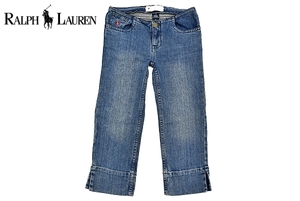 J6746* прекрасный товар *Ralph Lauren Ralph Lauren * ребенок Kids стандартный товар стрейч Denim лодыжка укороченные брюки 10