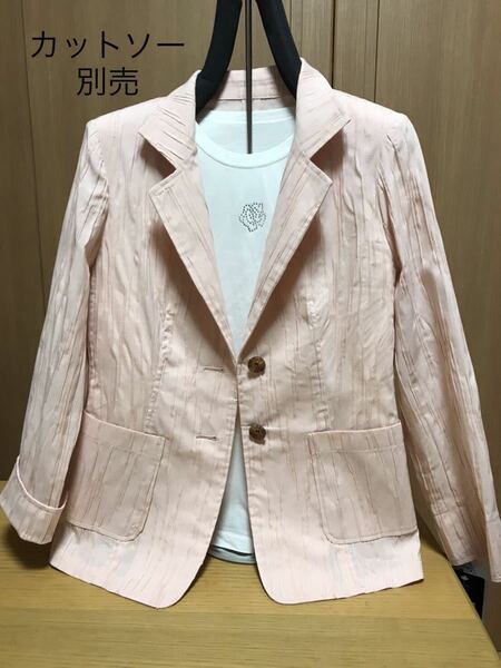 [新品] 激安・在庫処分　Mサイズ　レディースジャケット　ミセステーラードジャケット　婦人綿混ジャケット　ピンク色