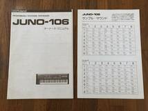 [取説処分品]#183 Roland JUNO-106 取説セッティングチャート原本_画像1