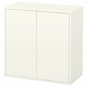 IKEA キャビネット 扉2/棚板1付き, EKET ホワイト70x35x70 cm 送料￥750!