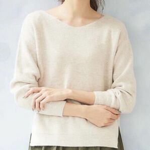 新品タグ付きPerle Peche 畦編み2WAYラメニット