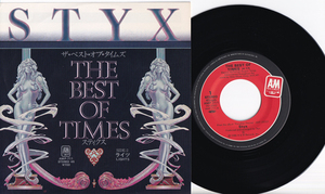 赤ラベル7inch☆スティクス ザ・ベスト・オブ・タイムズ（A&M AMP-711）STYX The Best Of Times セクシー美女画ジャケ