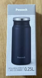 Peacock ステンレスボトル マグタイプ ダークネイビー