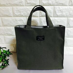 帆布 トートバック パールグレー ハンドメイド