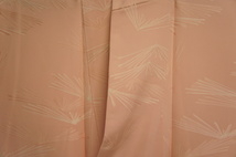 正絹うすピンク色地松葉模様袷小紋[K12751]_画像5