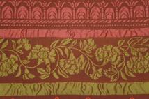 正絹特選紫紘紅檜皮色ふくれ織横段花華紋模様袋帯[O9787]_画像6