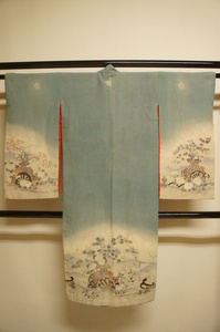  античный крепдешин ребенок кимоно цветок машина узор вышивка входить .tsu.C11792