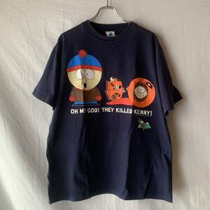 90s USA製 SOUTH PARK サウスパーク ヴィンテージ Tシャツ キャラクター アニメ KENNY ネイビー XL 100%COTTON OLD