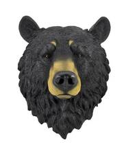 野生の黒熊(クマ) 頭部 壁彫刻 彫像インテリア動物アニマル壁掛けオブジェ置物剥製ハンティングトロフィー_画像1