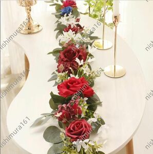  hand made * lease *200cm artificial flower * wall decoration * desk * party for * ornament * red 