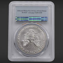 【1円出品☆トーンコインの予兆】2016年 アメリカ 1ドル 銀貨 ミルクスポット コイン PCGS MS70 シルバーイーグル ファーストストライク_画像5