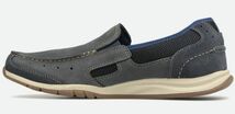 送料無料 CLARKS 26cm スリッポン ネイビー ブルー レザー ビジネス オフィス カジュアル スーツ ローファー スニーカー ブーツ YYY127_画像7