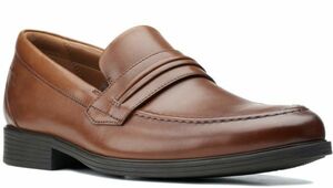 送料無料 CLARKS 28cm ペニー ローファー ダーク タン ブラウン ビジネス スニーカー コイン レザー スーツ スニーカー ブーツ YYY126