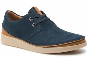 送料無料 CLARKS 27.5cm スニーカー レザー ネイビー ブルー ヌバック ローファー アウトドア ビジネス ランニング ブーツ YYY128