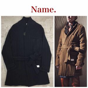 【定価46,200円】Name. ネーム ニットガウン カーディガン Roving Knit Gown セーター ネイビー ロング丈 男性用 メンズ 2サイズ H-1133