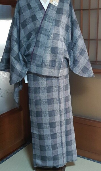 二部式着物とは上衣と下衣サイズL(巻きスカート状)
