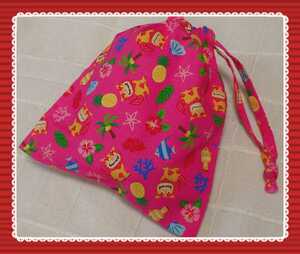 *** hand made . lamp Okinawa si-sa- Nankoku pattern pouch S pink ***