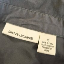 ダナキャラン DKNY JEANS★ワンピース 五分袖 ひざ丈 サイズ18 ストレッチ素材♪オレンジ色の刺しゅうがフェミニン♪濃いグレー系＊W8665_画像6