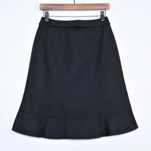 【美品】TO BE CHIC トゥー ビー シック★フェミニンなリボンベルトデザイン！美シルエット♪ スカート サイズ40 黒系＊W8298