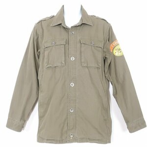  Gap Kids * military jacket Logo print cotton 100% green khaki series size 160?*W8485