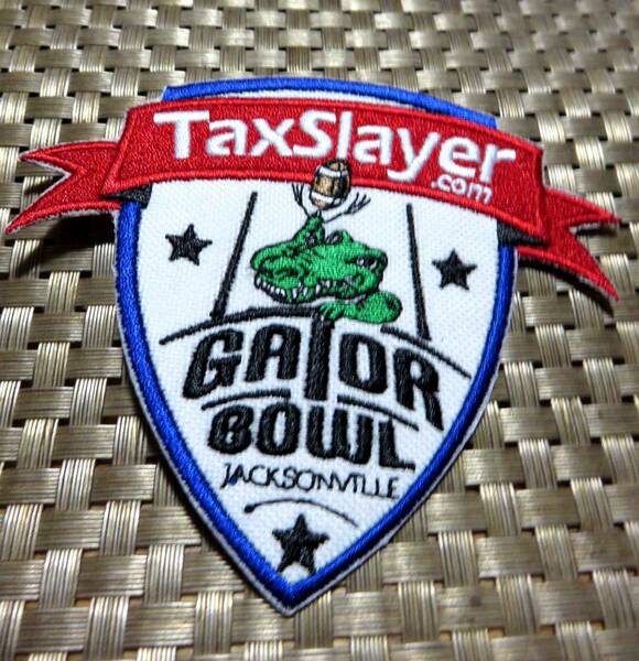 白赤幕◆新品　TaxSlayer ゲイターボウル　Gator Bowl　アメリカカレッジフットボール　ボウル・ゲーム刺繍ワッペン◆スポーツ◆アメフト