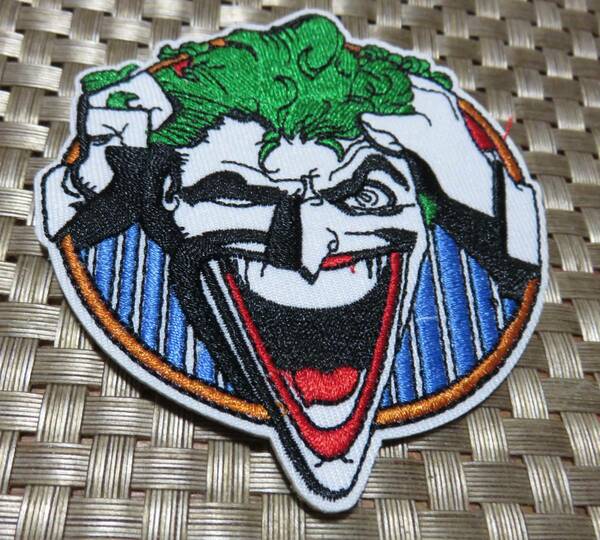 激昂　激オコ◆新品ジョーカー　JOKER　道化師　顔面　ホラー　刺繍ワッペン（パッチ）◆◇◎映画　ムービー　アニメ　音楽　ミュージック