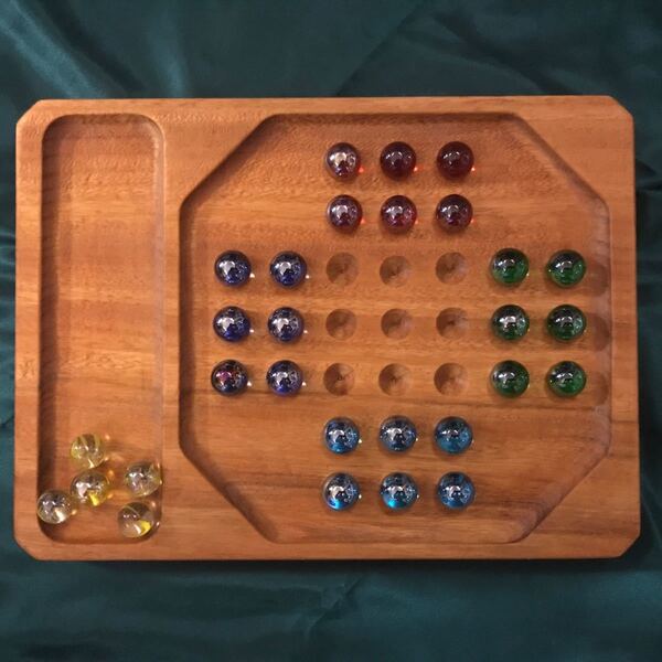 知育 木のぬくもり感じるダイヤモンドゲーム 陣取りゲーム 天然木