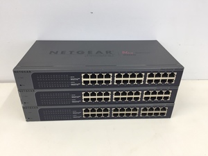 Netgear ProSafe Plus 24 Port 10/100 Ethernet Switch JFS524E 中古品３個セット（管：2F）