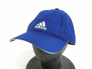 ●み-005● adidas/アディダス　キャップ　帽子　ブルー　青　中古