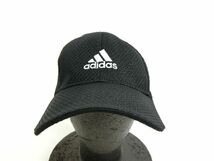 ●み-018● adidas/アディダス　メッシュ　キャップ　帽子　ブラック　54-57cm　中古_画像2