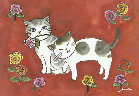 New item, Feeling Cat, Cat, Animal painting, Painting, Print, Animal, Artwork, Prints, others