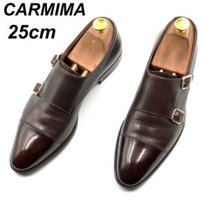 即決 CARMINA カルミナ 25cm 7 14490 メンズ レザーシューズ モンクストラップ 茶 ブラウン 革靴 皮靴 ビジネスシューズ