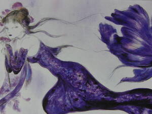 Art hand Auction Yoshitaka Amano, Der Nebbia Violetto, Ein seltenes gerahmtes Gemälde aus einer Sammlung von Gemälden zum Einrahmen, Kommt mit maßgeschneiderter Matte und brandneuem japanischen Rahmen, Kostenloser Versand, Malerei, Ölgemälde, Porträts