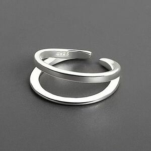  two ream manner simple ring silver 925 S925 ring open free size lady's accessory usually using allergy correspondence new goods 