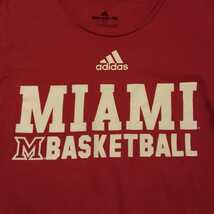 USA古着卸 Sサイズ adidas Miami Red Hawks basketball アディダス マイアミレッドホークス プリント Tシャツ_画像3