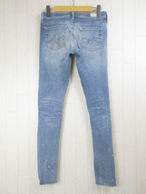 エイジド デニム AG-ED DENIM THE LEGGING ANKLE super skinny ankle パンツ スキニー ストレッチ 16Yダメージ加工 ブルー 25R レディース_画像2