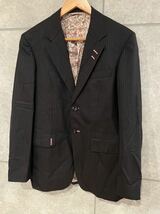 Paul Smith COLLECTION ポールスミス individual order ウール ストライプ セットアップ スーツ 裏地総柄 ブラウン系 XS〜S相当 ○ 新規×_画像2