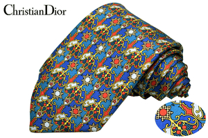 N-2439★送料無料★新品★Christian Dior MONSIEUR クリスチャン ディオール HAND MADE★80s 90s フランス製 ヴィンテージ シルクネクタイ