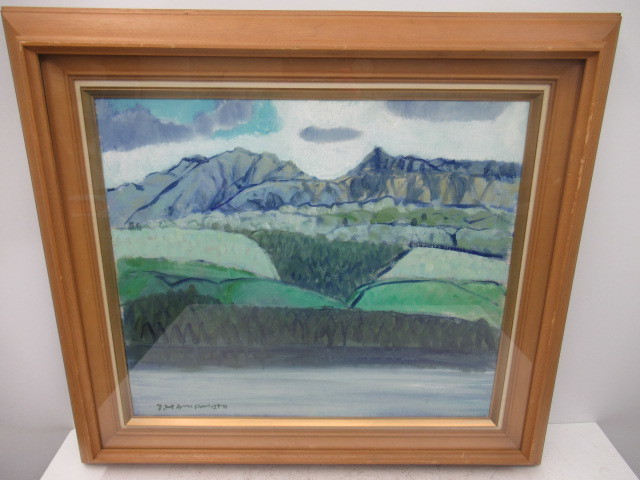 E1919 正品保证 作者 Jun Hamamoto 标题 山水油画 油画 带框, 绘画, 油画, 自然, 山水画