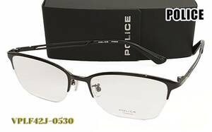 POLICE ポリス メガネ フレーム VPLF42J-0530 正規品 VPLF42J 530 チタン 眼鏡 伊達眼鏡仕様 UVカットレンズ付き
