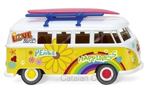 1/87 フォルクスワーゲン バス フラワー パワー VW T1 bus Flower Power 1963 Wiking 60サイズ ヒッピー