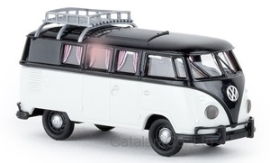 1/87 フォルクスワーゲン キャンピングカー キャンパー バス VW T1b Camper black grey 1960 with Dachklappe 1:87 Brekina 梱包サイズ60