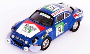 1/43 ルノー アルピーヌ ラリー Alpine Renault A110 No.51 Rally WM Rally Bandama 1977 Le Gall Le Gall 1:43 Trofeu 梱包サイズ60